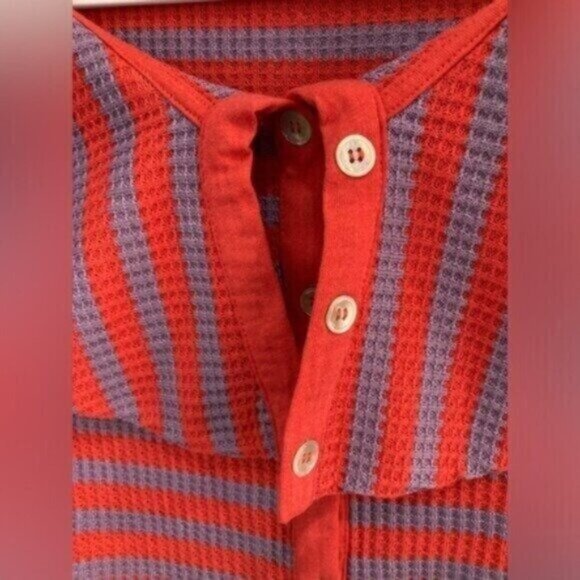 Soft Surroundings Thermal Boho Lagenlook Colorful Twee Button Long Stretch Top - Picture 3 of 6